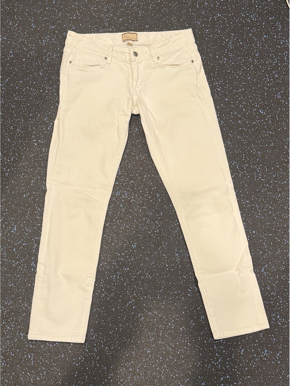 Paige Jeans Women's Sz 27 X 28 Length Roxbury White Skinny Crop EUC